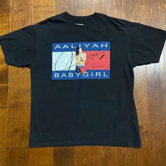 Coke Magic Aaliyah Babygirl Tommy Logo Black Cotton Tee Unisex Size XL - Picture 3 of 7